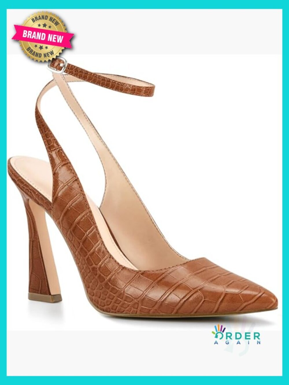 Pointed Toe Pumps High Heels Ankle Strap Slingback Wedding Dress Shoes Chic